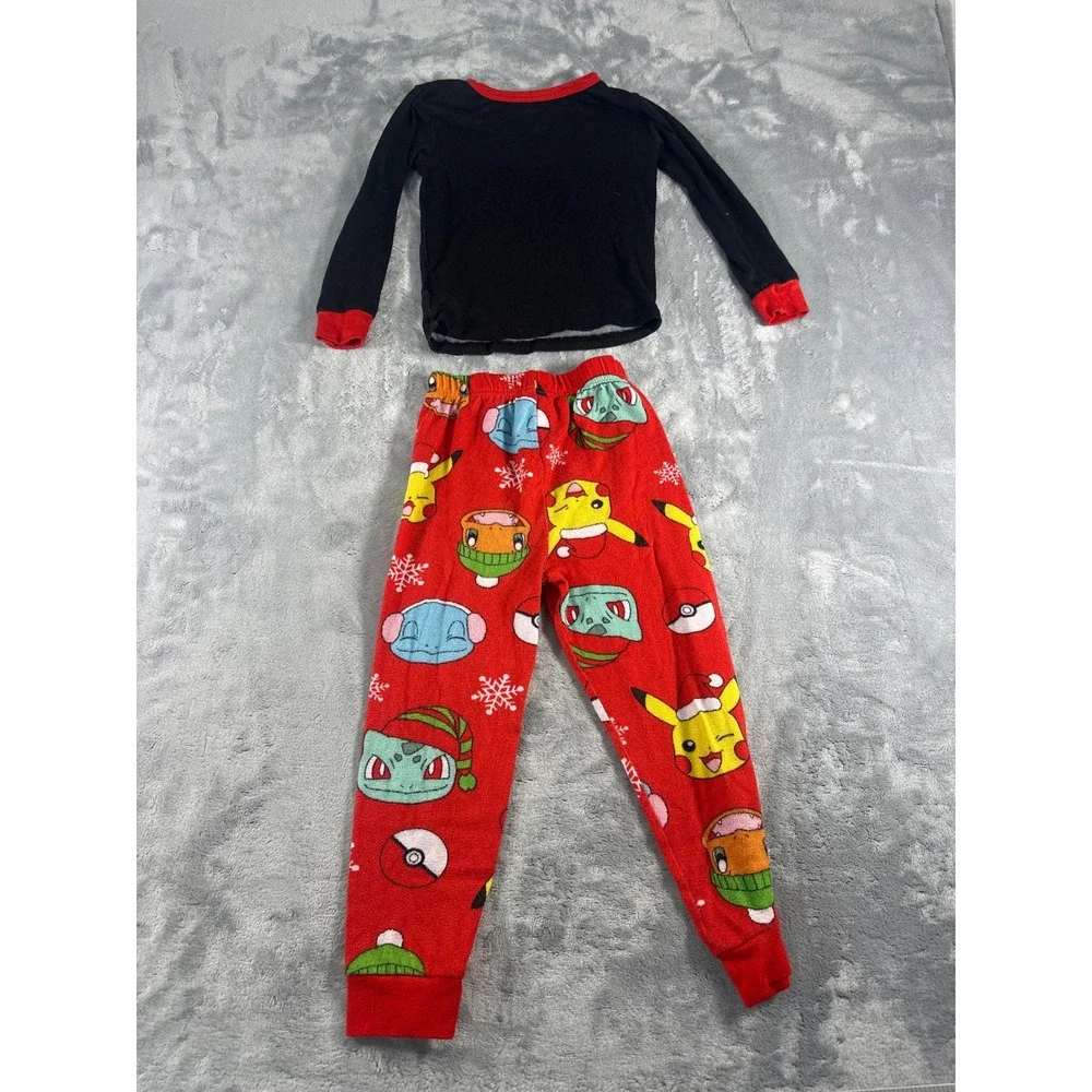 Pokemon Kids Christmas Pajama Set Size 6 Pikachu Bulbasaur Holiday Sleepwear